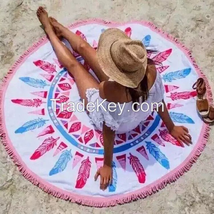 Microfiber Printed Round Beach Towels