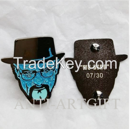 Custom Colorful 3D Clothing accessory Stylish Tribal hat pins People Head Shape Metal Belt For Men