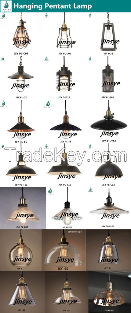 jinsanye China supply cage lamps metal glass pendant lighting