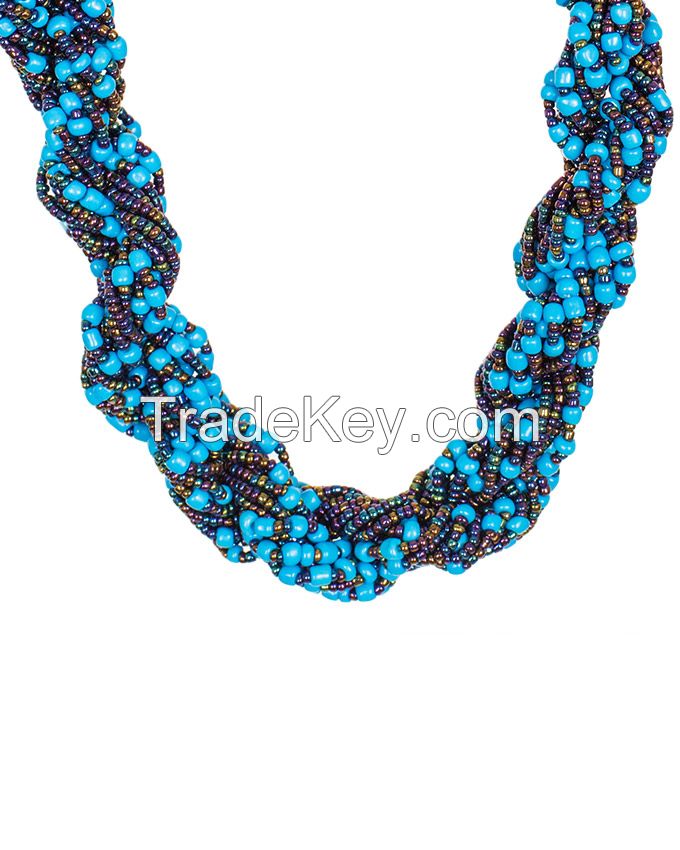 Twisted blue necklace