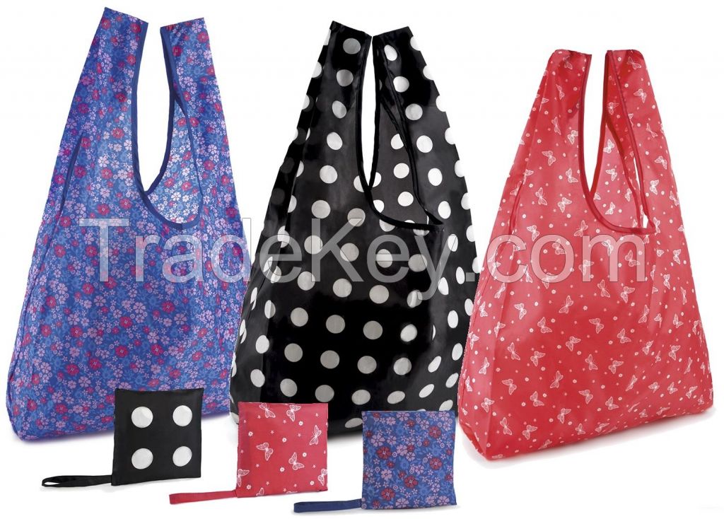 Eco Friendly Ladies Foldable Cheap Printed Polyester Shopping Bag