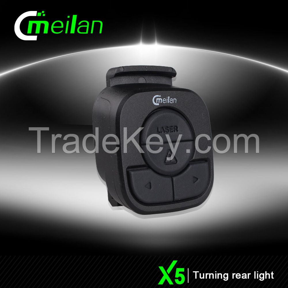 Meilan X5 Wireless Remote Control LED Bicycle Light with Laser USB Rechargeable