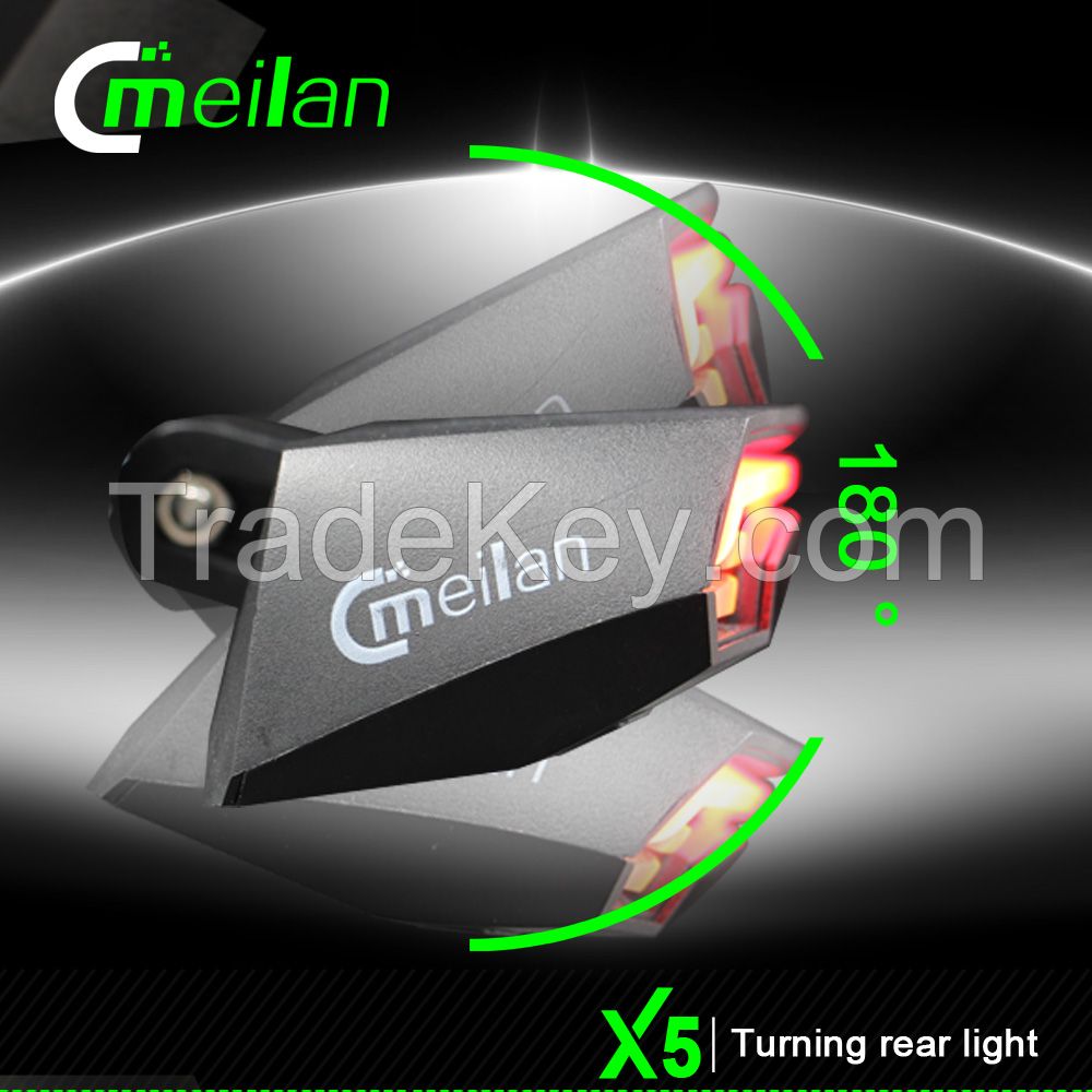 Meilan X5 Wireless Remote Control LED Bicycle Light with Laser USB Rechargeable