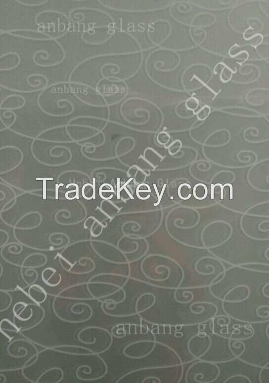 Ice Acid Etched Pattern Decorative/ Building Glass