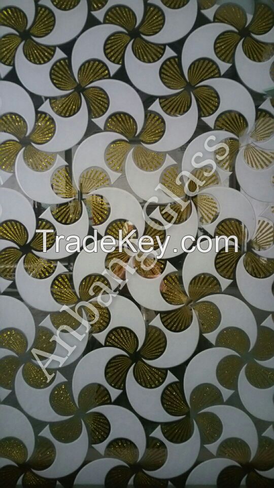 Decorative ice acid etched frosted glass for window/ door/ partition