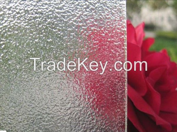 3-8mm clear rolled glass sheet patterned figured glass