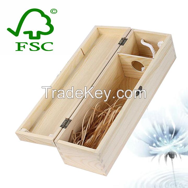 custom 1-6 bottle pine Wood wine packing box 