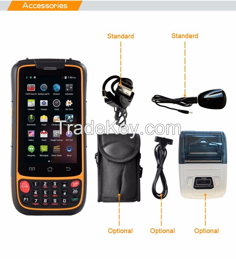 Rugged Handhelds IP65 MTK6735 Quad Core 4G LTE Rugged Handsets with 1D 2D Barcode Scanner NFC RFID