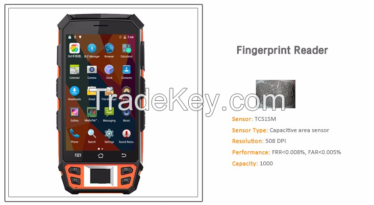 Rugged Handheld PDAs IP65 with 5 Inch Larger Screen 4G LTE Rugged Hand Terminals 2D Barcode Scanner