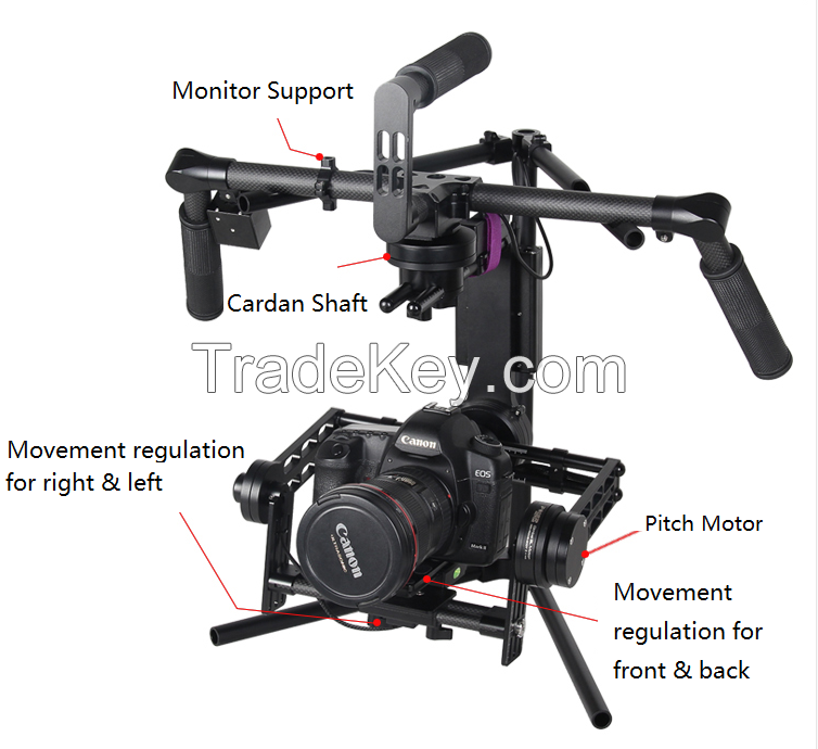 YELANGU Upgrade 3 Axis Gimbal G2 Plus Adjusted Bracket Support DSLR Video Camera Camcorders