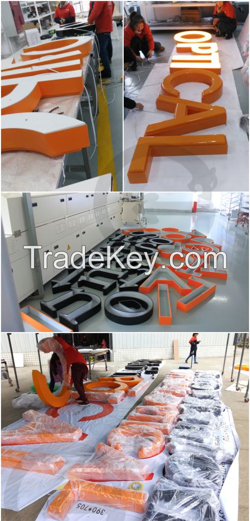 Manufacturer custom channel letters acrylic vacuum forming letters