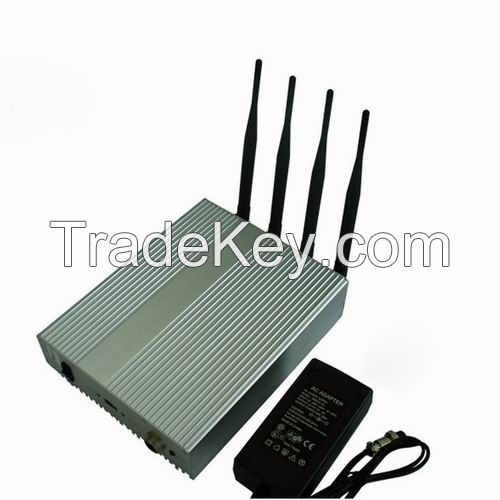 4 Antenna Cell Phone Signal Blocker with Remote Control Jammer