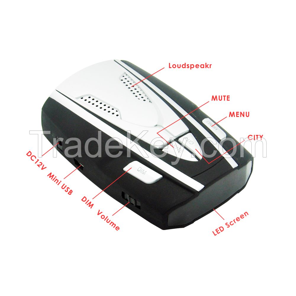 X K Ka Laser Strelka CT full band anti police speed gun radar detector with intermal GPS and 360 degree max coverage