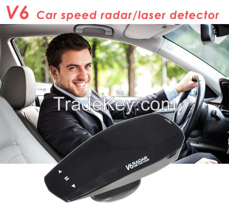 Best car Radar Detector V6 with Early Warning LED Display with 360 anti police speed gun