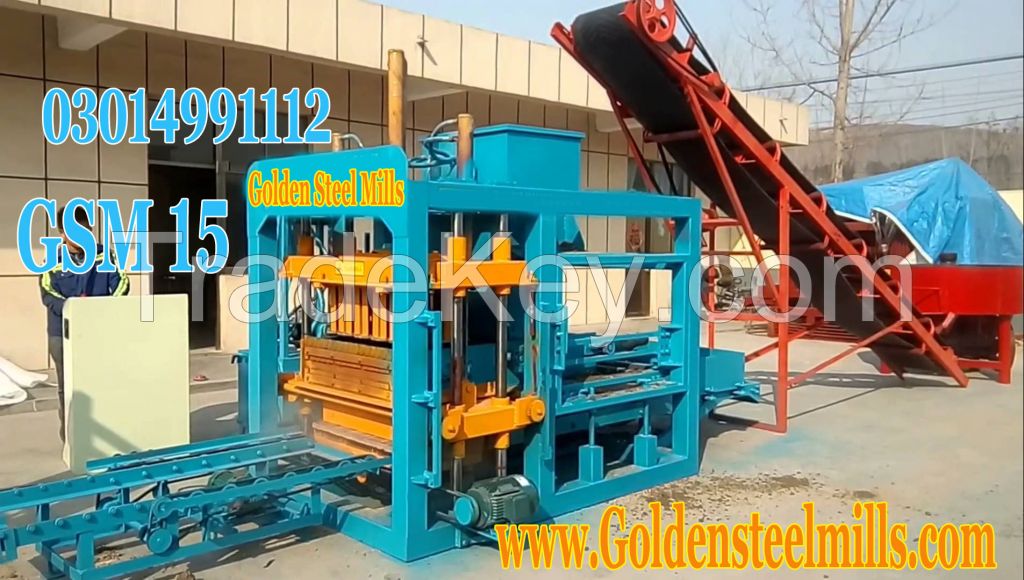 Gsm 15 tuff tile concrete block making machine in pakistan.