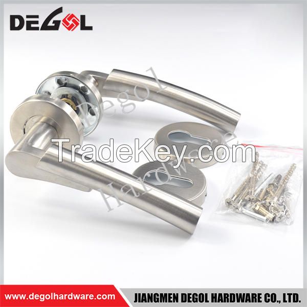 Custom solid lever type european decorative door handle stainless steel