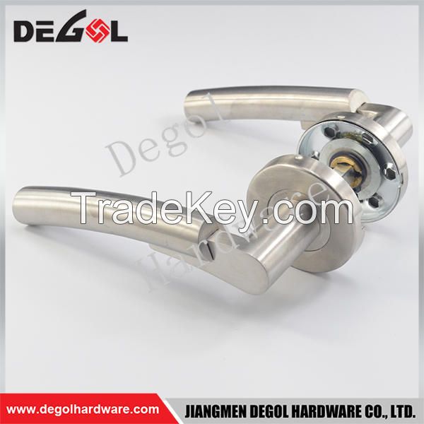 Custom solid lever type european decorative door handle stainless steel