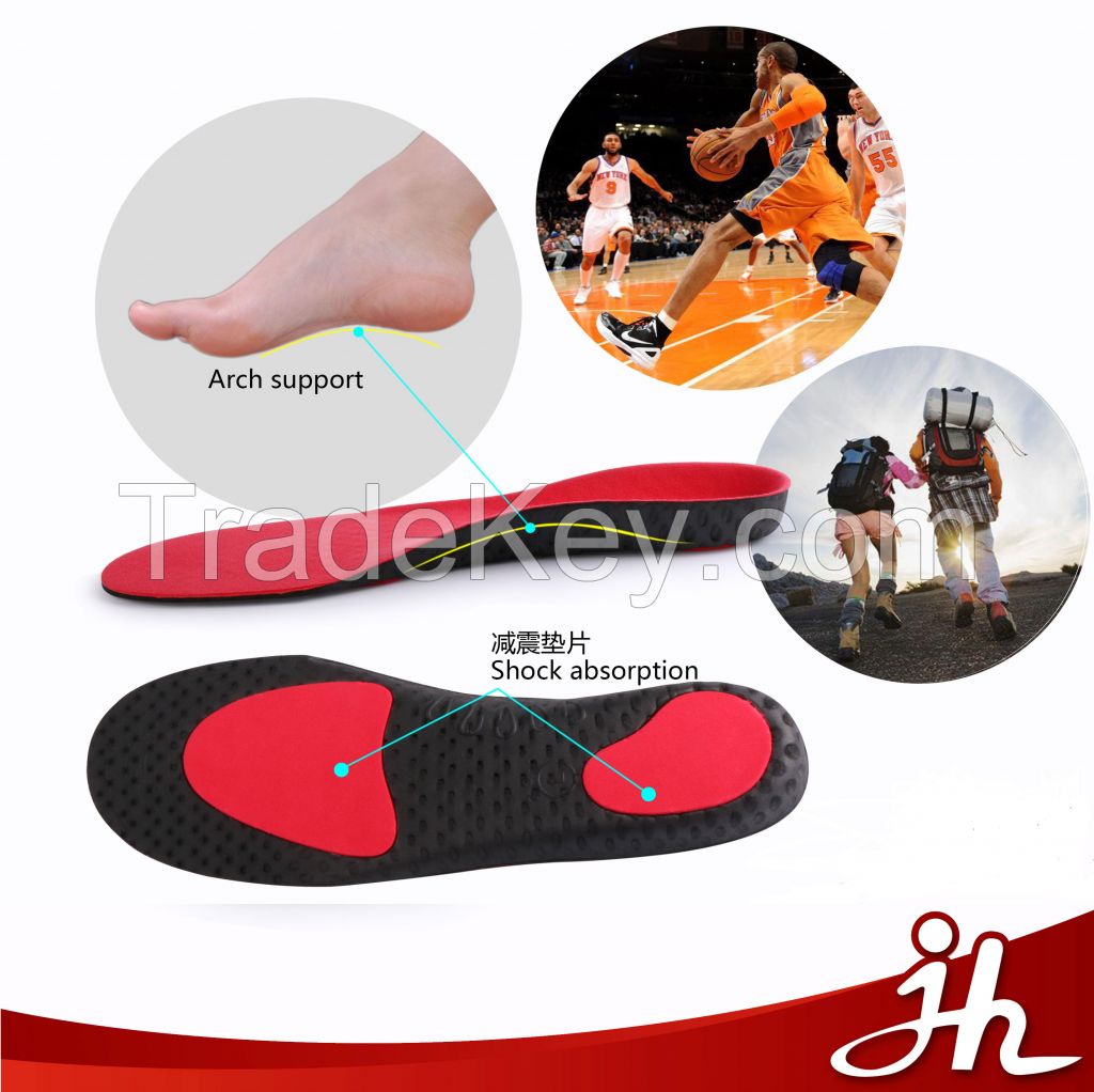 Jh-202 High Elastic Light Weight Shock Absorption EVA Bowlegs Correction Adjustable Arch Support Orthotic Insoles Manufacturor