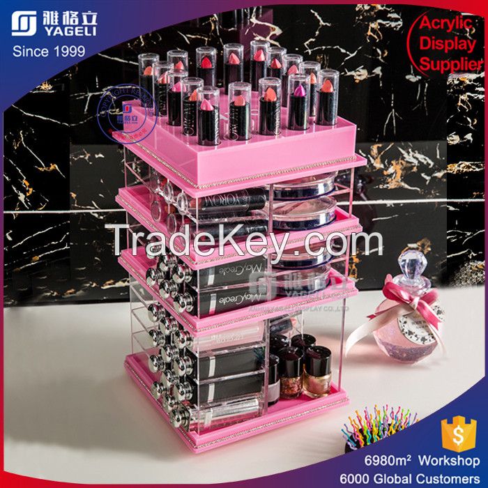 New coming hot sale promotion spinning acrylic makeup organizer