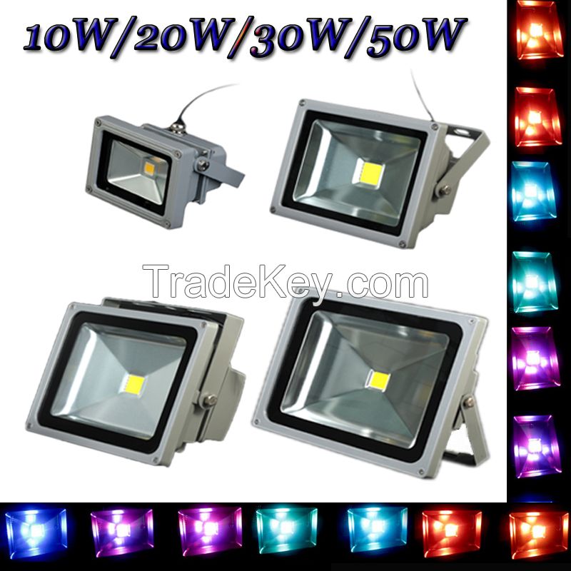 RGB LED Flood Light 10W 20W 30W 50W LED Exterior Spotlight IP65 LED Outdoor Light Reflector Spot Floodlight Remote Control