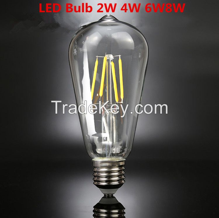 LED Bulb Light Ampoule Vintage ST64 E27 2W 4W 6W 8W Led Edison Bulb 40W 60W Lumiere Led Lamp 220V Energy Saving Lights for Home