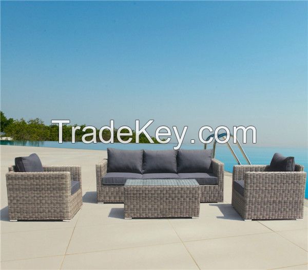 Luxury outdoor furniture hotel use round rattan garden sofa set