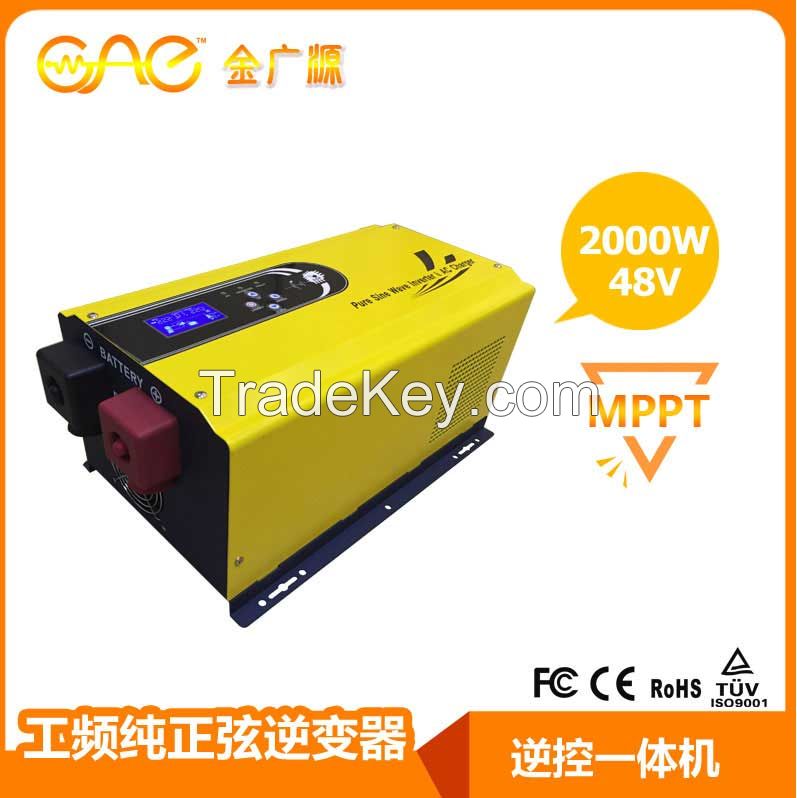 GSI 2000W 48V Low frequency pure sine wave solar inverter with built-in MPPT solar charge controller