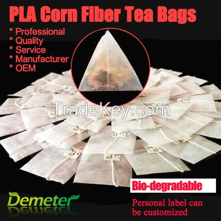 corn fiber biodegradable pyramid tea bags heat seal