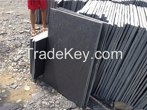 Black laminate slate flooring with polished &amp; honed for sale