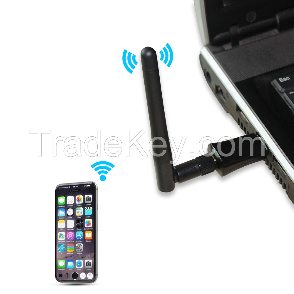 300M Wifi USB Wireless Adapter,Usb WiFi Network Lan Card adapter with an external antenna for laptop notebook