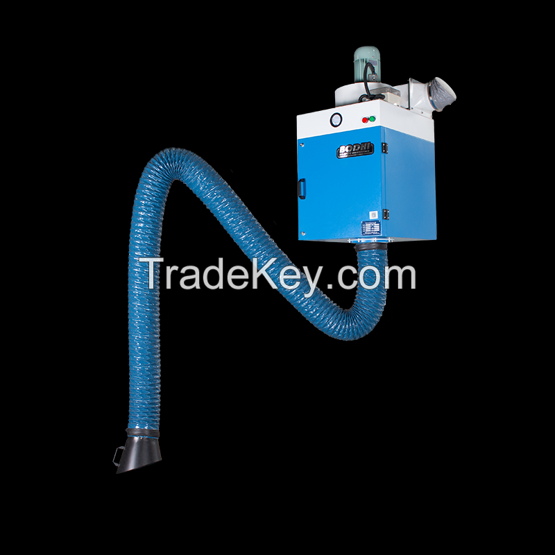 Wall mount welding fume collector/extractor, dust collector