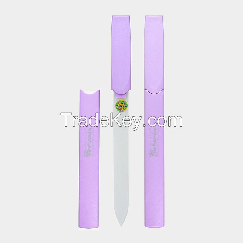 Glass clear nail files in hard plastic cases