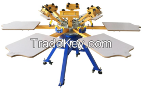 6 color 6 station screen printing machine for T shirts