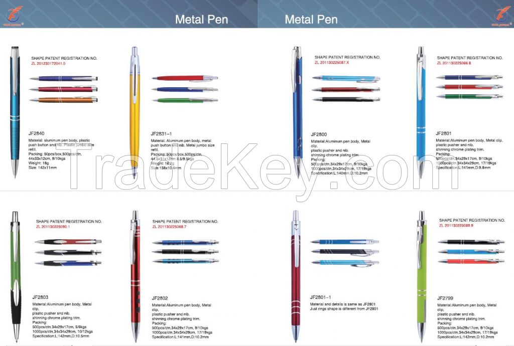 COLORFUL new design metal STYLUS ballpoint pens item JF2040-23