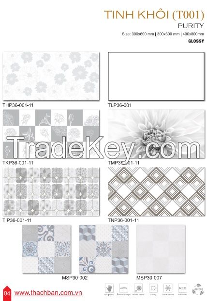 CERAMIC WALL TILES - PURITY T001