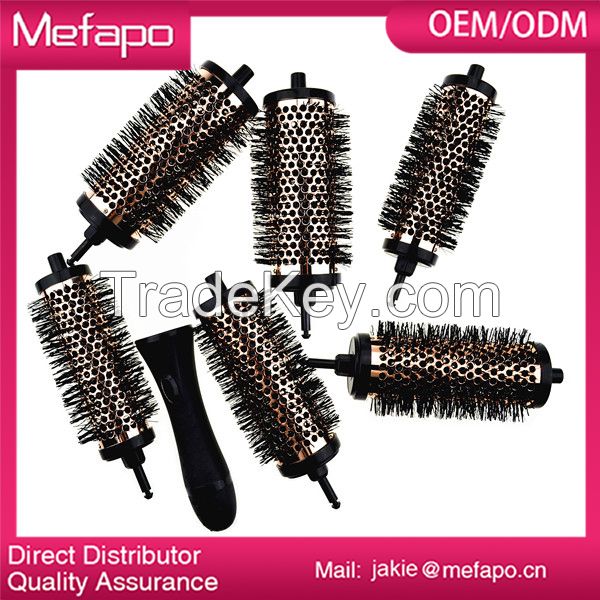 Popular detacheable head removable handle hair brush set