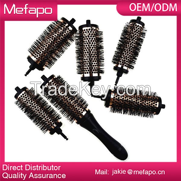 Popular detacheable head removable handle hair brush set