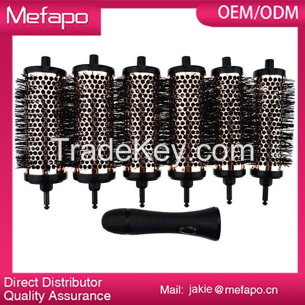 Popular detacheable head removable handle hair brush set