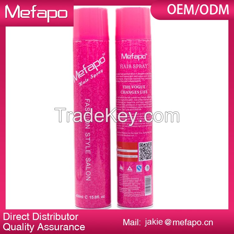 Factory price hair styling gel / shine hair spray strong hold