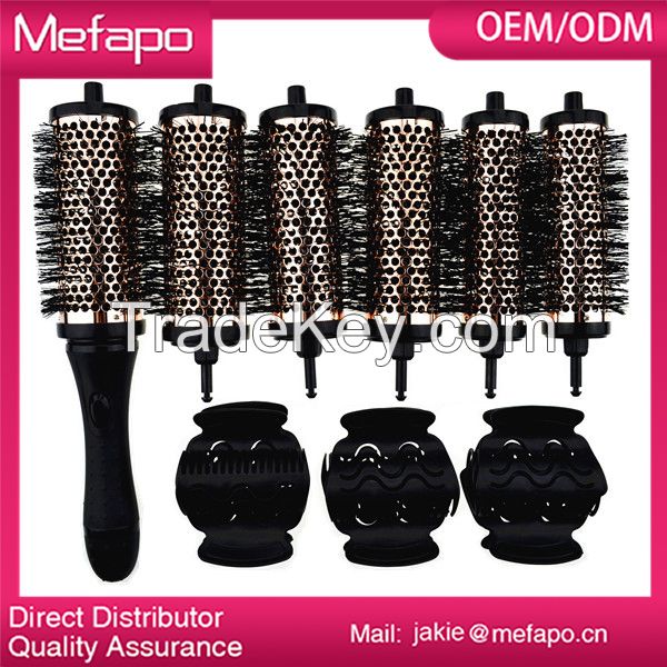 Popular detacheable head removable handle hair brush set