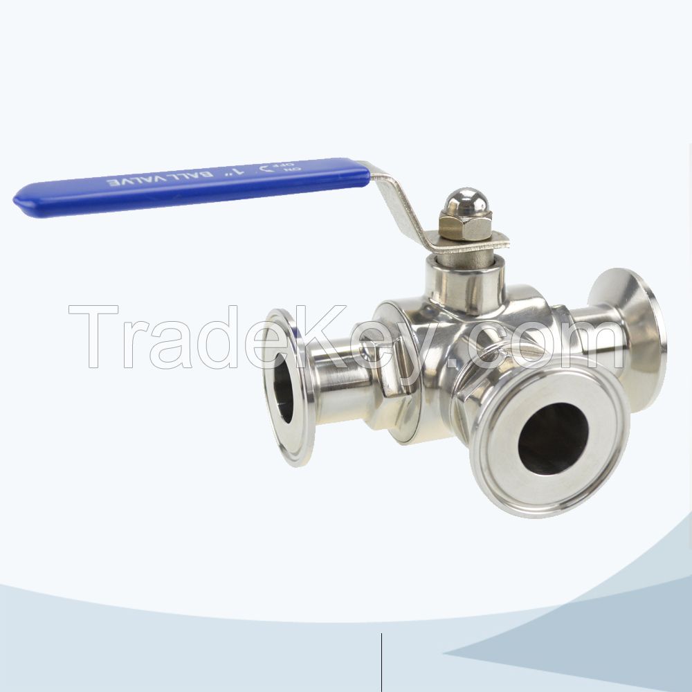 Stainless steel sanitary 3 way ball valve (1)