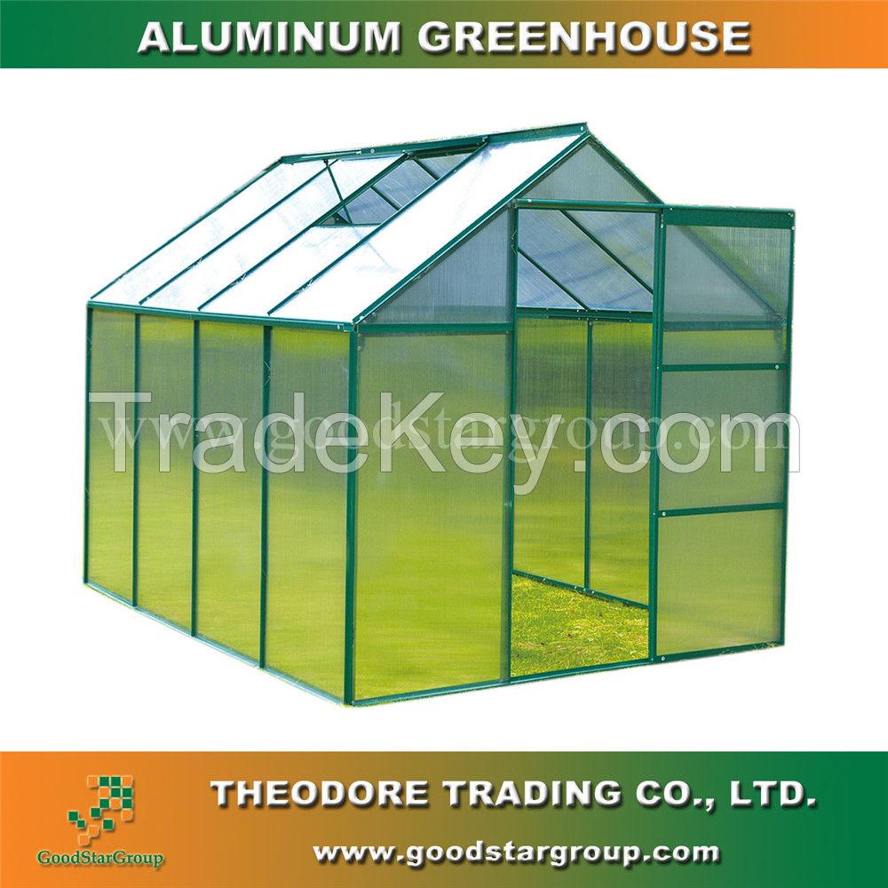 Aluminum Greenhouse Green Color hobby greenhouse for backyard garden  UV block portable building greenhouse kits