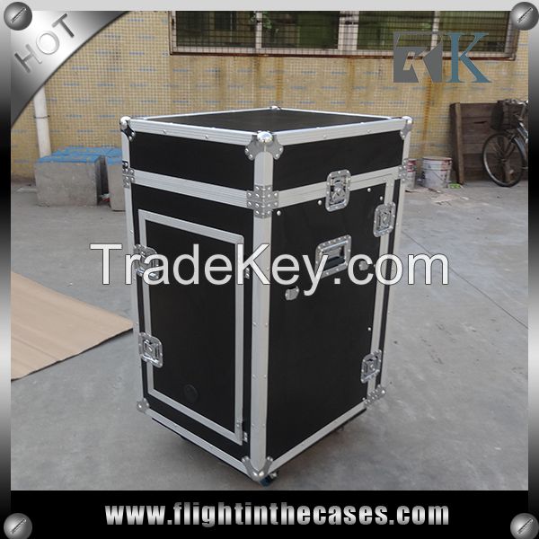 16U Amp Rack Flight Case With Side Table