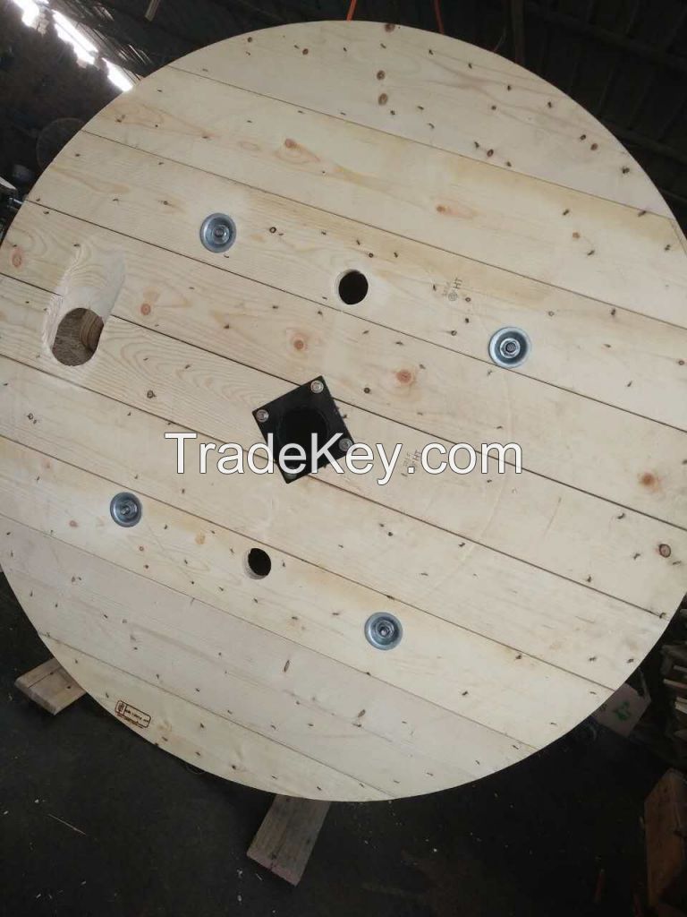 wooden cable drum, wooden reel, wooden spool