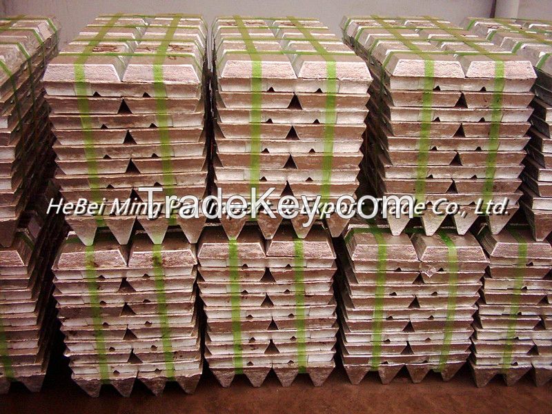 High pure zinc ingot 99.99% 99.995% manufacturers price