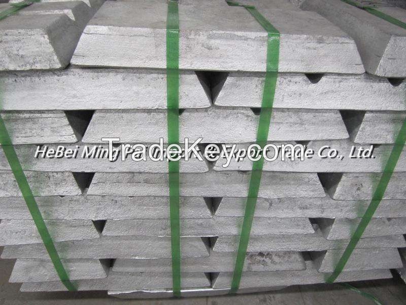 High pure zinc ingot 99.99% 99.995% manufacturers price