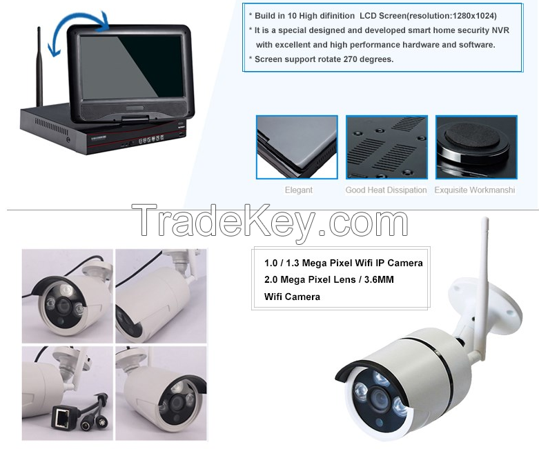 High quality wireless hidden camera cctv wifi nvr kit