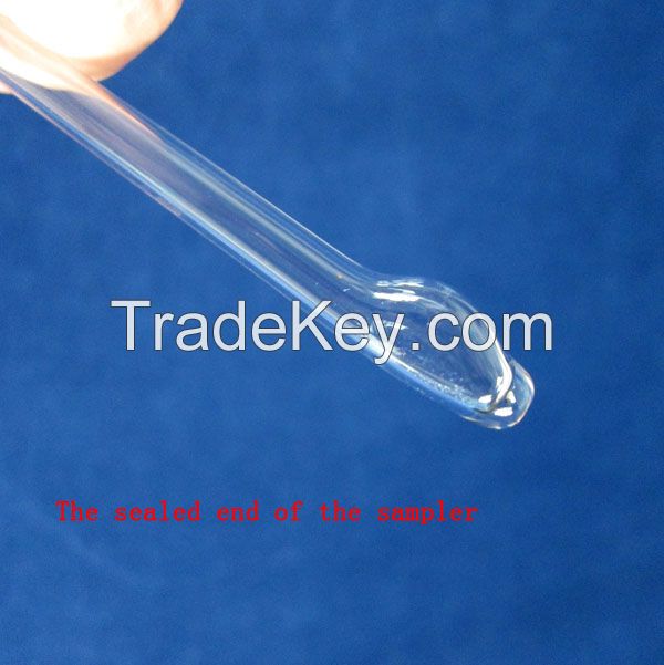 Iron liquid sampler vacuum sampling quartz glass tube