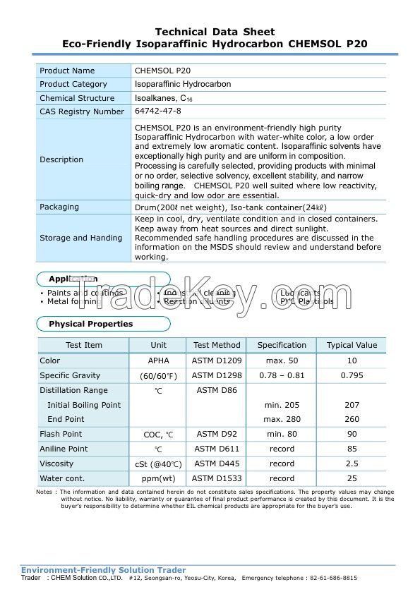 Isoparaffine Hydrocarbon P20