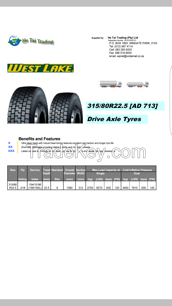 WESTLAKE tyres for road trucks
